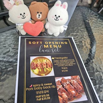 Lani Sot - Soft Opening Menu - Korean Near Me - Honolulu, Hawaii