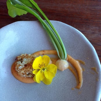 Sierra Mar - Amuse bouche crab cake - absolute perfection - New American Near Me - Big Sur, California Sierra Mar - Amuse bouche crab cake - absolute perfection - New American Near Me - Big Sur, California