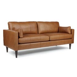 McGregors Furniture and Mattress - Genuine leather Trafton hi-leg sofa.