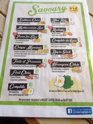 Menu photo 1 Crêpes A Go-Go Auckland, WGN