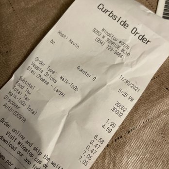 Wingstop - a close up of a receipt on a table - Chicken Wings Near Me - Plantation, Florida Wingstop - a close up of a receipt on a table - Chicken Wings Near Me - Plantation, Florida