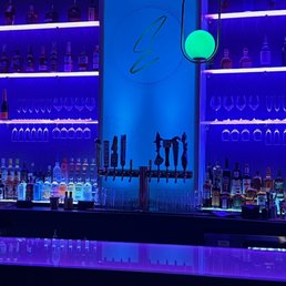 a bar with neon lights