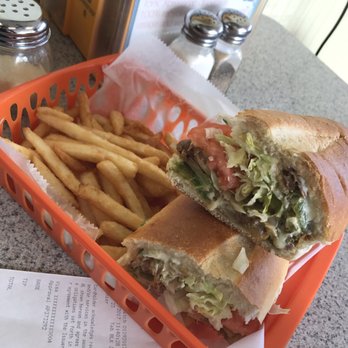 Franconia Pizza - This is the #3 steak and cheese with a side of fries. It has lettuce, tomatoes, green peppers, and mushrooms in it. Very delicious - Pizza Near Me - Alexandria, Virginia
