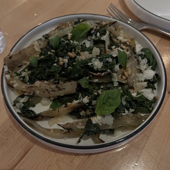 Misi - grilled swiss chard, pine nuts, basil, fiore sardo - Italian Near Me - Brooklyn, New York Misi - grilled swiss chard, pine nuts, basil, fiore sardo - Italian Near Me - Brooklyn, New York