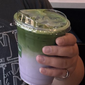 Carbon Coffee - Iced ube matcha with oat milk - Coffee & Tea Near Me - Aurora, Colorado