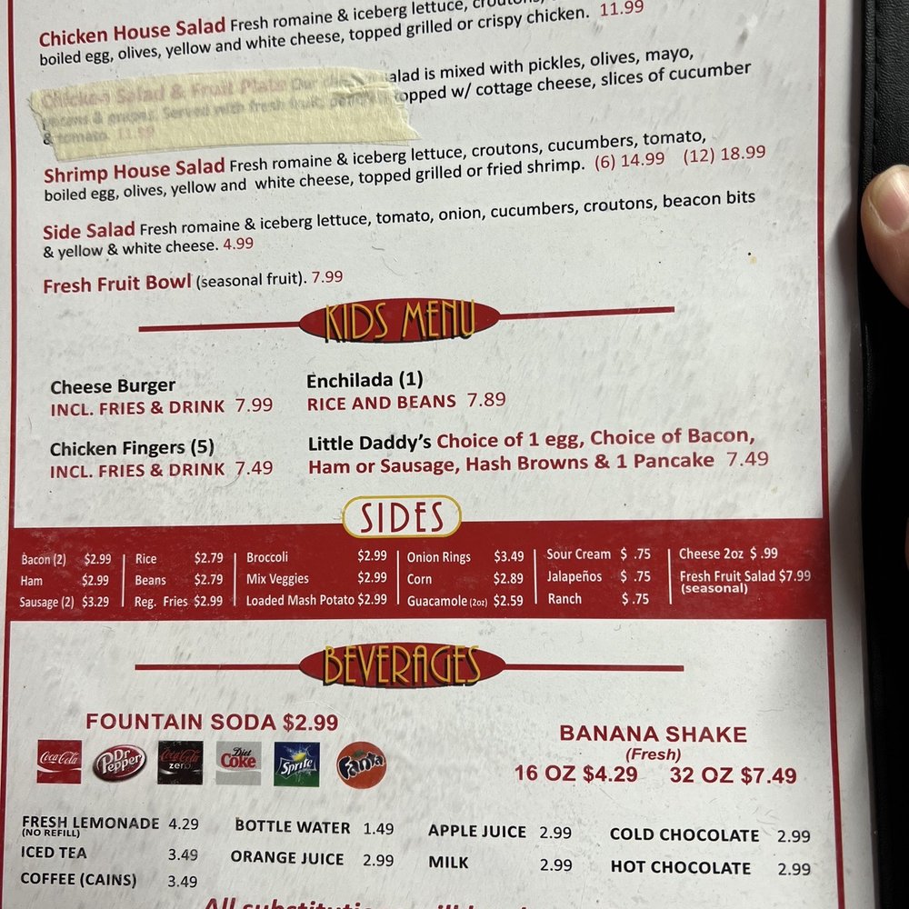 Updated menu