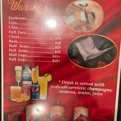 Nail Bar - Waxing menu