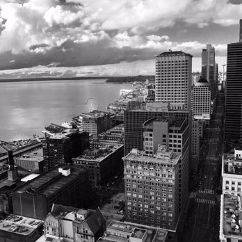 Smith Tower - City view b/w - Observatories Near Me - Seattle, Washington