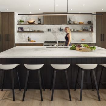 Boyer Building - Boyer Building newly remodeled kitchen with waterfall island - General Contractors Near Me - Minnetonka, Minnesota