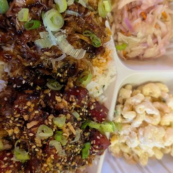 Hanai Hawaiian BBQ - Pig & Poke with slaw and mac salad - Asian Fusion Near Me - Buffalo, New York