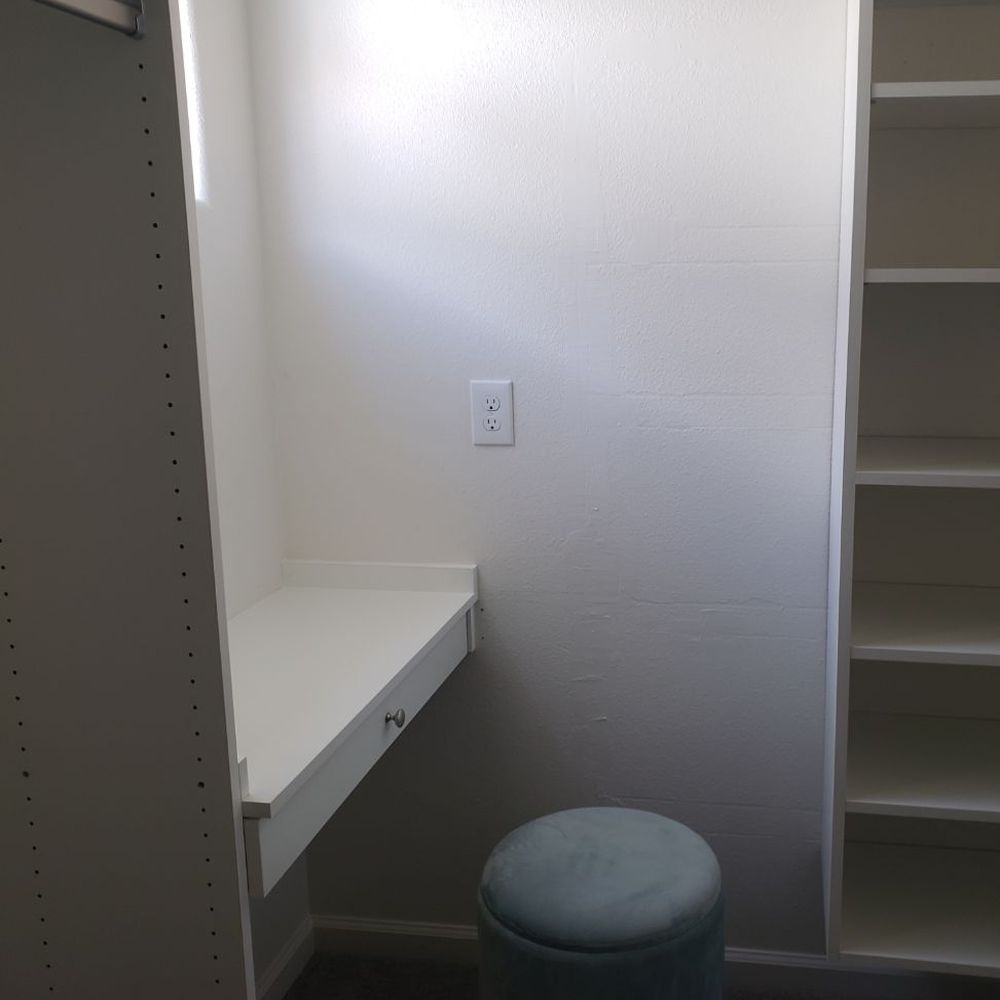 Vanity built in. Vanity built in.