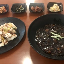 Top: Complimentary Sides
Bottom L to R: Tangsuyuk, Jjajangmyun Top: Complimentary Sides
Bottom L to R: Tangsuyuk, Jjajangmyun