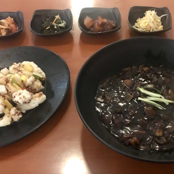 Seoul Garden Restaurant - Top: Complimentary Sides
Bottom L to R: Tangsuyuk, Jjajangmyun - Korean Near Me - Raleigh, North Carolina Seoul Garden Restaurant - Top: Complimentary Sides
Bottom L to R: Tangsuyuk, Jjajangmyun - Korean Near Me - Raleigh, North Carolina