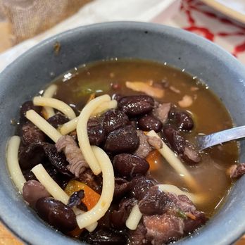 La Panadería Bakery Café - Campechana - mixed of black bean soup with fideo. Taste clean and filling - Breakfast & Brunch Near Me - San Antonio, Texas La Panadería Bakery Café - Campechana - mixed of black bean soup with fideo. Taste clean and filling - Breakfast & Brunch Near Me - San Antonio, Texas