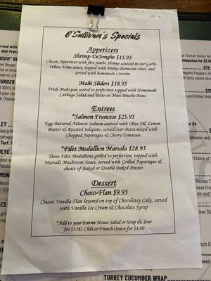 Menu photo 2 O'Sullivan's Public House Forest Park, IL