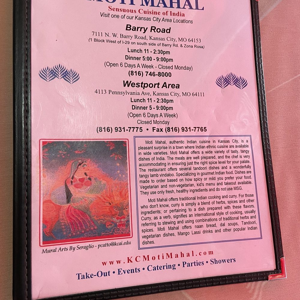 The menu The menu
