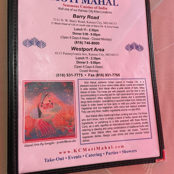 Moti Mahal - The menu - Indian Near Me - Kansas City, Missouri