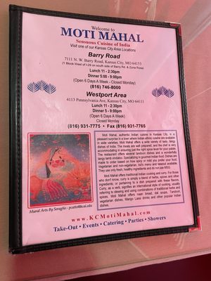 Menu photo 5 Moti Mahal Kansas City, MO