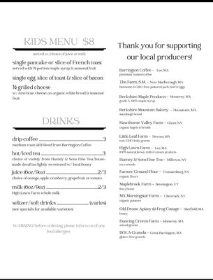 Menu photo 1 Paige's Place Otis, MA