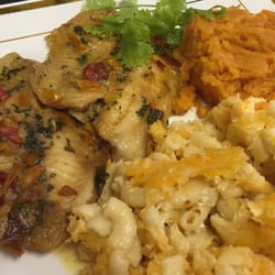 Ms. Mary's Resturant - Baked tilapia, sweet potatoe soufflé, Mac n cheese
