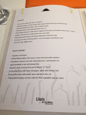 Menu photo 6 Lluís de les Moles Barcelona, B Menu photo 6 Lluís de les Moles Barcelona, B