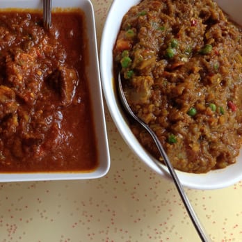 Mela - goat curry & baingan bhartha (mashed eggplant) - Indian Near Me - Boston, Massachusetts Mela - goat curry & baingan bhartha (mashed eggplant) - Indian Near Me - Boston, Massachusetts