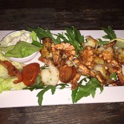 Uriger Weinkeller - Scampies vom Grill in Knoblauchoel