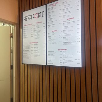 Pizza Forte - Inside restaurant menu board - Pizza Near Me - Las Vegas, Nevada Pizza Forte - Inside restaurant menu board - Pizza Near Me - Las Vegas, Nevada