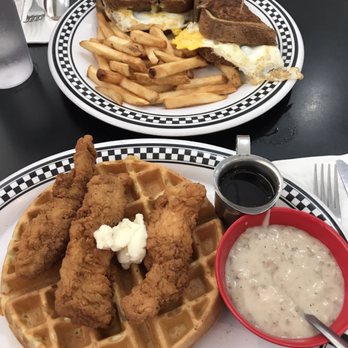 Grump's Cafe - Crofton - Chicken and waffle with gravy on the side and the Grumpiest Breakfast Sandwich. - Breakfast & Brunch Near Me - Gambrills, Maryland Grump's Cafe - Crofton - Chicken and waffle with gravy on the side and the Grumpiest Breakfast Sandwich. - Breakfast & Brunch Near Me - Gambrills, Maryland