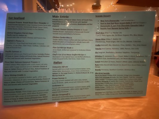 Menu photo 1 Seaside Restaurant & Bar Crescent City, CA Menu photo 1 Seaside Restaurant & Bar Crescent City, CA