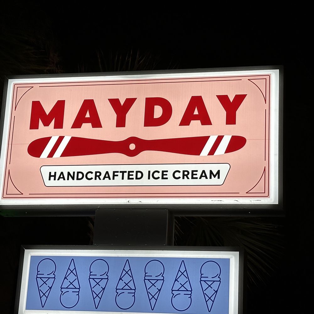 Mayday Ice Cream - Street signage - Ice Cream & Frozen Yogurt Near Me - St. Augustine, Florida Mayday Ice Cream - Street signage - Ice Cream & Frozen Yogurt Near Me - St. Augustine, Florida