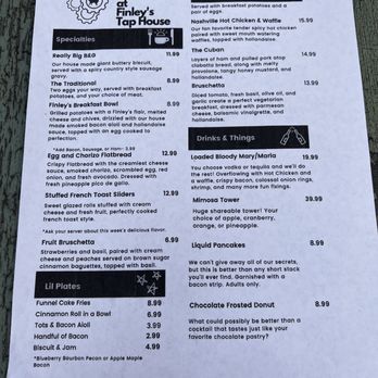 Finley's Tap House - Breakfast menu - American Near Me - Springfield, Illinois
