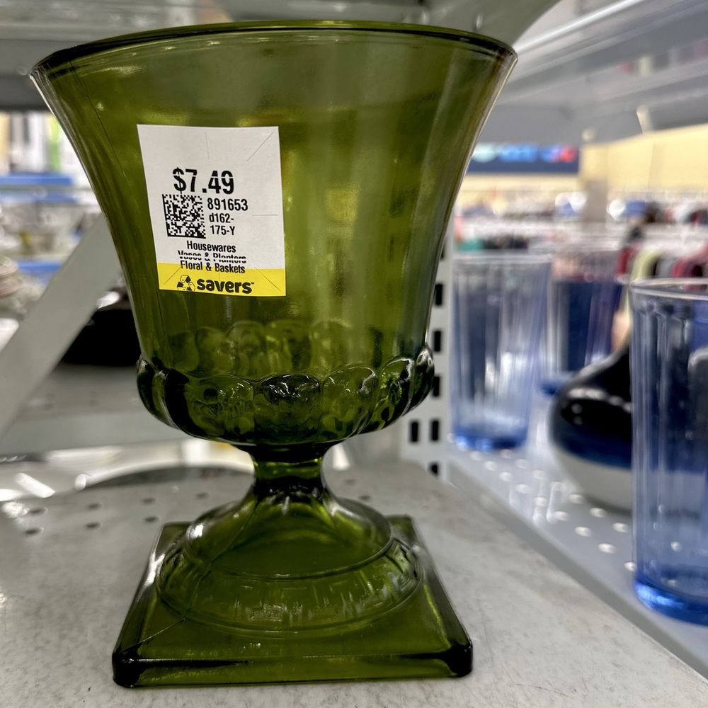Savers - Green vintage glass - Thrift Stores Near Me - San Jose, California Savers - Green vintage glass - Thrift Stores Near Me - San Jose, California