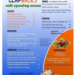 Clapbacks Seafood N Sandwiches - Menu