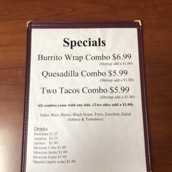 Rio Mexican Food - Specials Menu