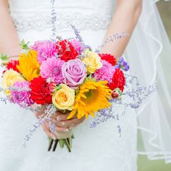 Donahoe's Whimsical Flowers - My wedding bouquet they were able to make with a weeks notice. EXACTLY what I wanted!!! Photography by Nilo Burke Photography.