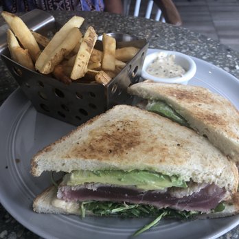 Deck. - Lightly Seared Fresh Ahi Sandwich with French Fries - Hawaiian Near Me - Honolulu, Hawaii Deck. - Lightly Seared Fresh Ahi Sandwich with French Fries - Hawaiian Near Me - Honolulu, Hawaii