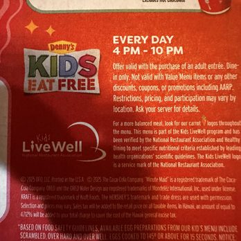 Denny's - KIDS MENU TONIGHT! - Diners Near Me - Springfield, Oregon
