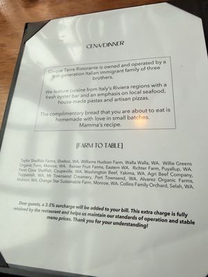 Menu photo 4 Cinque Terre Ristorante Seattle, WA