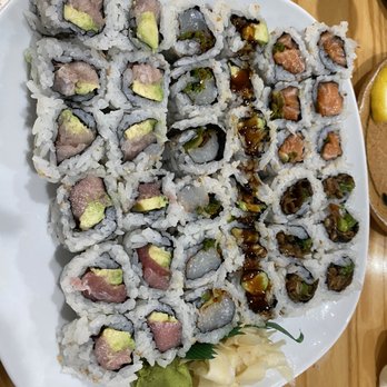 Kotobuki - Sushi rolls:  salmon skin, salmon, tuna avocado, scallop - Sushi Bars Near Me - Washington, DC, District of Columbia