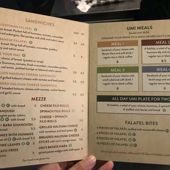 Umi Falafel - Menu - Vegetarian Near Me - Dublin, D