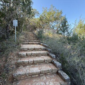 Pedernales Falls State Park - Stairs leading up to the trailhead - Parks Near Me - Johnson City, Texas