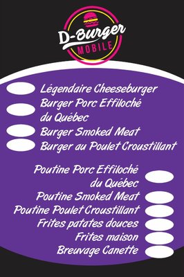Menu photo 2 DBurger Pincourt, QC Menu photo 2 DBurger Pincourt, QC