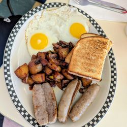 Sausage and eggs breakfast