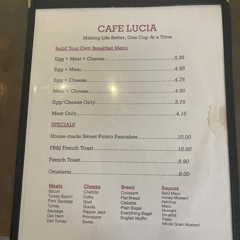 Cafe Lucia - Breakfast Menu - Coffee Roasteries Near Me - Smyrna, Georgia Cafe Lucia - Breakfast Menu - Coffee Roasteries Near Me - Smyrna, Georgia