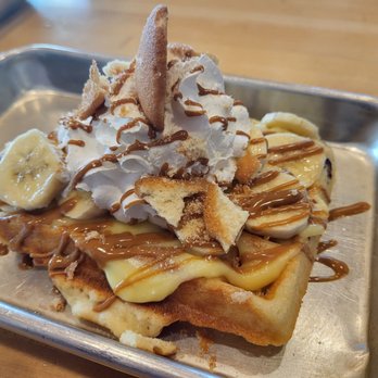 Munch Munch Waffles & More - Bananas Wild Waffle - Waffles Near Me - Liberty Hill, Texas Munch Munch Waffles & More - Bananas Wild Waffle - Waffles Near Me - Liberty Hill, Texas