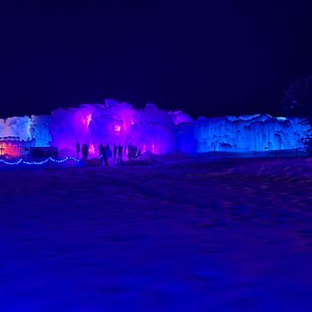 Ice Castles - Walking up to the ice castle at night - Art Tours Near Me - Midway, Utah Ice Castles - Walking up to the ice castle at night - Art Tours Near Me - Midway, Utah