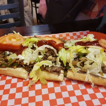 Philthy Philly's - "Philthy" size Cheesesteak, 12", was good enough for 3ppl! - American Near Me - Mississauga, Ontario