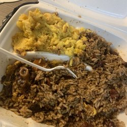 Jam Rock BBQ Jerk - Red beans and rice oxtails and macaroni