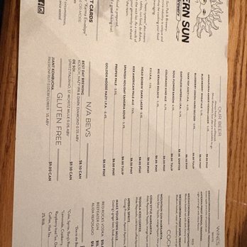 Southern Sun Pub & Brewery - Menu - Pubs Near Me - Boulder, Colorado Southern Sun Pub & Brewery - Menu - Pubs Near Me - Boulder, Colorado